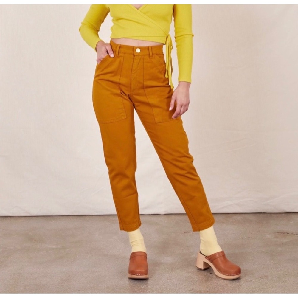 Big Bud Press Pencil Pants Spicy Mustard Utility Cotton Canvas - Large